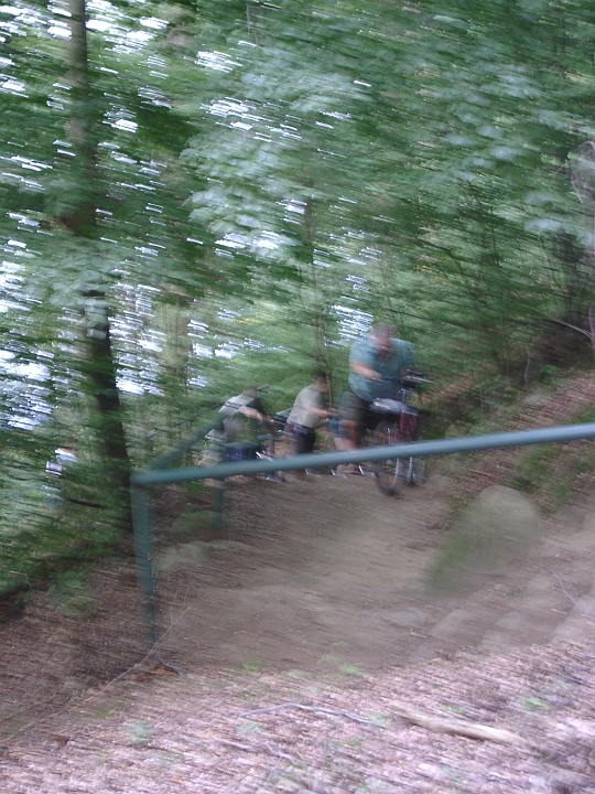 09070008.JPG - Fahrradtour nach Feldberg: Die Fahrraeder werden wieder einmal bergauf geschoben/getragen.