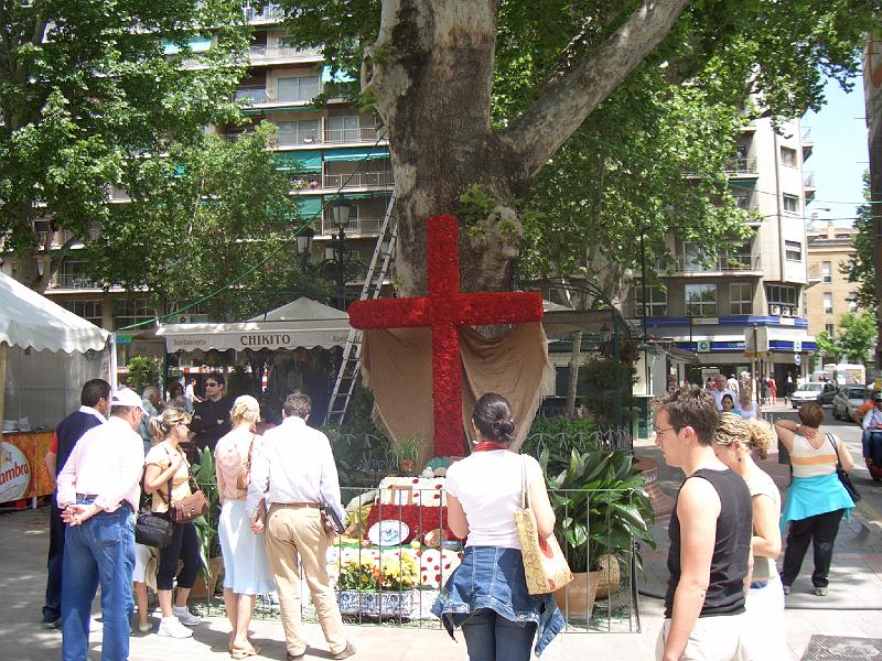 CIMG0132.JPG - Granada: Ein Kreuz wird für das Nelkenfest (3. Mai) vorbereitet