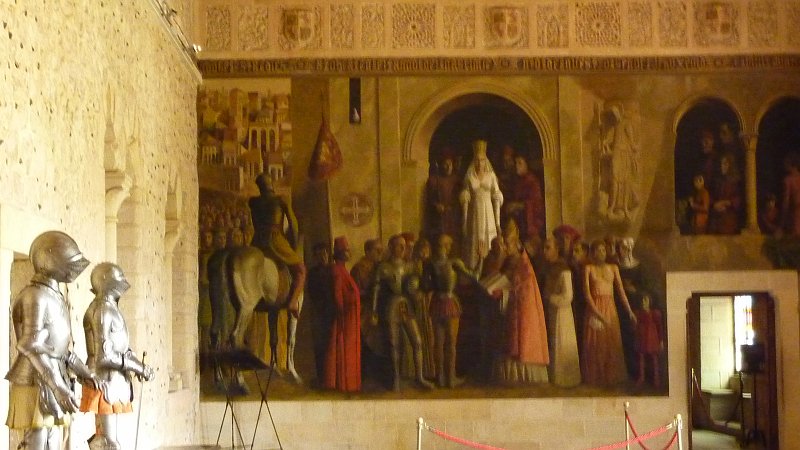 P1000690.JPG - Segovia/Alcazar: Großes Bild vom Treueschwur der Ritter an die Königin Isabell.